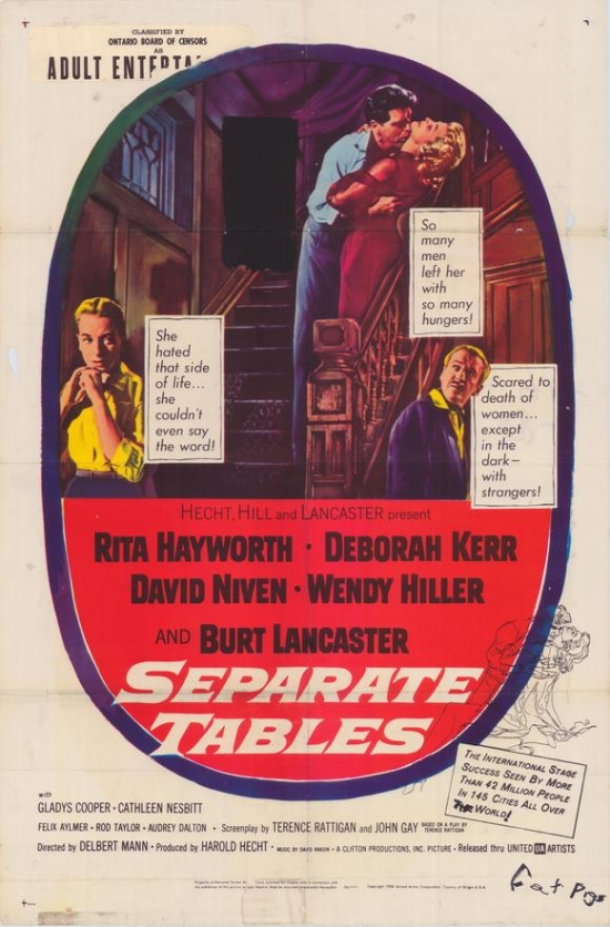 Separate Tables Movie Poster - 27 x 40 in.