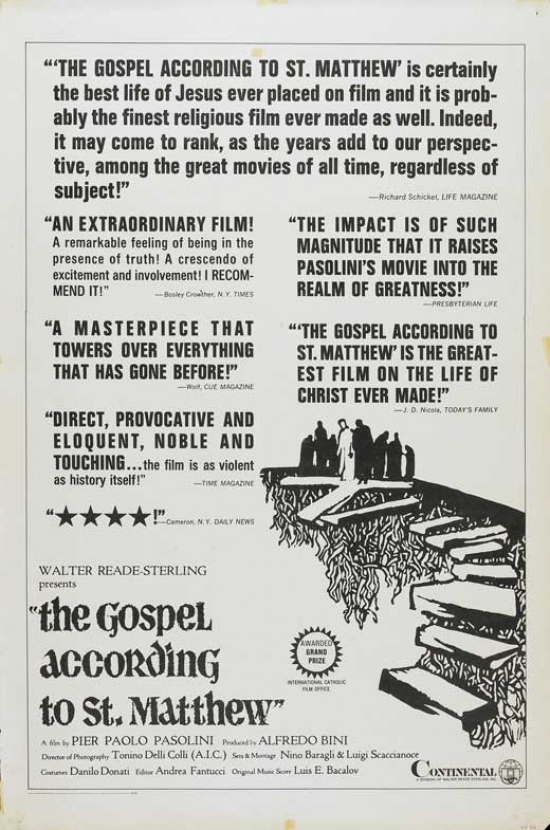 MOVCB24073 The Gospel According to St. Matthew Movie Poster - 27 x 40 in.