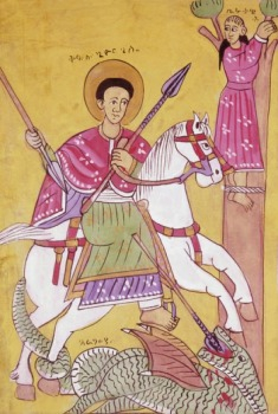 Saint George 5th Century Artist Unknown Tempera Poster Print 18 x 24 in.