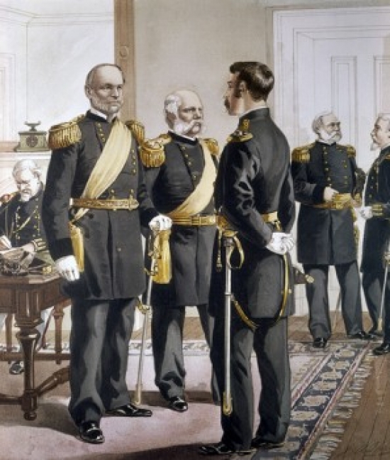 General Sherman Major General Schofield Officers & Staff by Henry Alexander Ogden 1856-1936 Poster Print