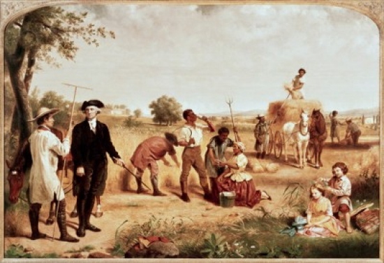 Washington as a Farmer at Mount Vernon Junius Brutus Stearns 1810-1885 American Poster Print - 18 x 24 in.
