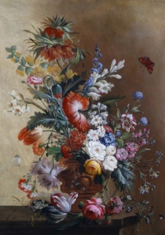 Roses Carnations Crown Imperial Lily & Convolvulus Jacobus Linthorst 17th C. Dutch Poster Print - 18 x 24 in.