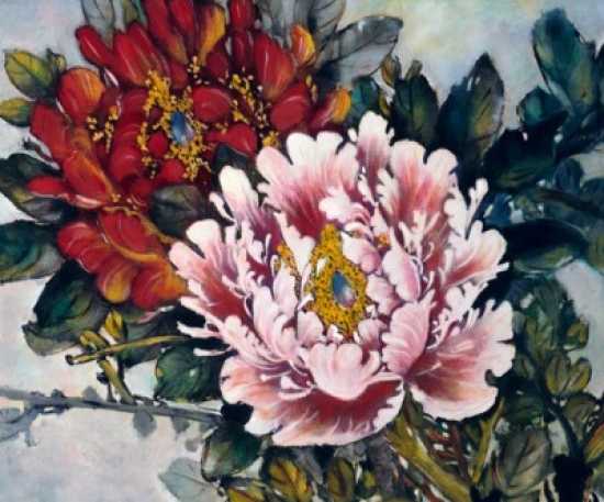 Flower Chinese Art Poster Print - 18 x 24 in.