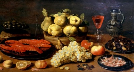 Still Life with Seafood Jacob Fopsen Van Es 17th C. Dutch Poster Print - 18 x 24 in.