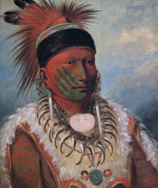 White Cloud Chief of the Iowas George Catlin 1794-1872 American Oil on Canvas National Gallery of Art Washington DC Poster Print - 18 x 24 in.