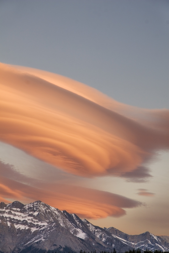 DPI1803727LARGE Clouds At Sunset Above Mountain Peaks Kootenay Plains Alberta Canada Poster Print by Eryk Jaegermann, 22 x 34 - Large