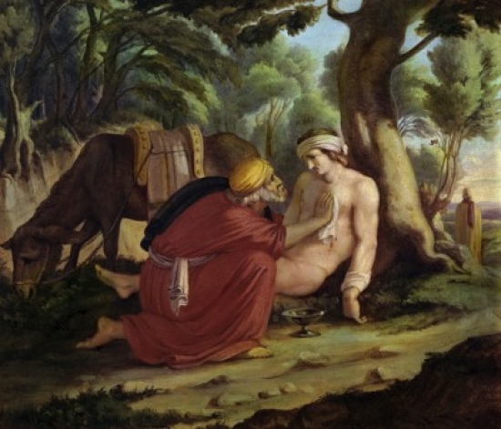 SAL9003321 The Merciful Samaritan Carl Julius Milde 1803-1875 German Poster Print - 18 x 24 in.