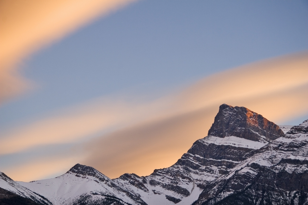 Clouds At Sunset Above Mountain Peaks Kootenay Plains Alberta Canada Poster Print by Eryk Jaegermann, 34 x 22 - Large