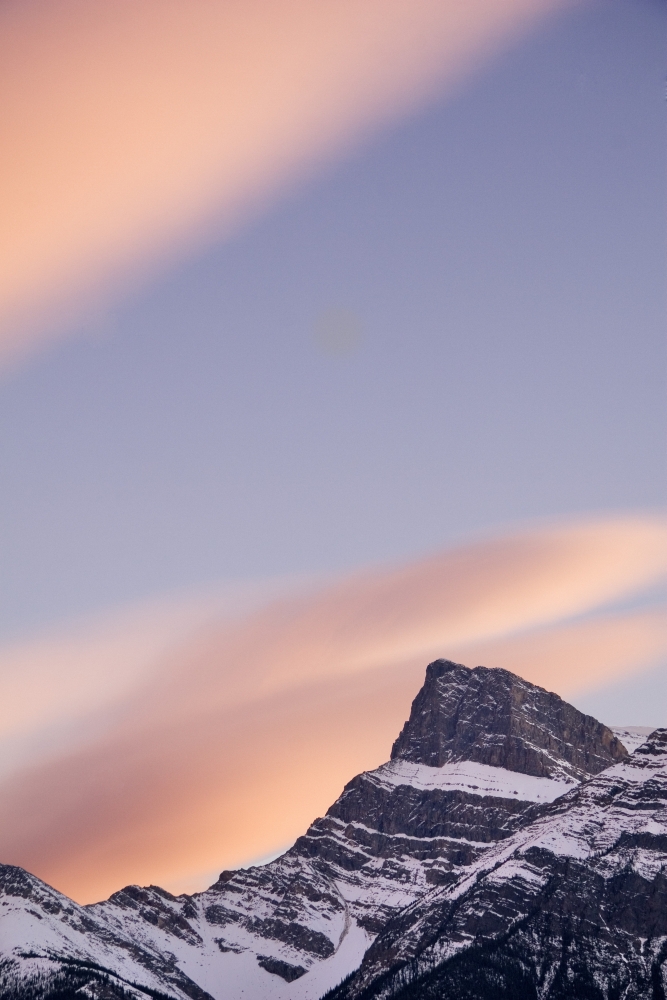 Clouds At Sunset Above Mountain Peaks Kootenay Plains Alberta Canada Poster Print by Eryk Jaegermann - 11 x 17