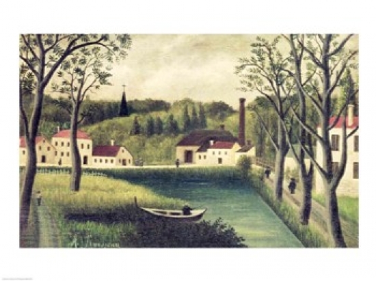 Picture of Posterazzi BALXIR226574LARGE Landscape with A Fisherman Poster Print by Henri Rousseau - 36 x 24 in. - Large