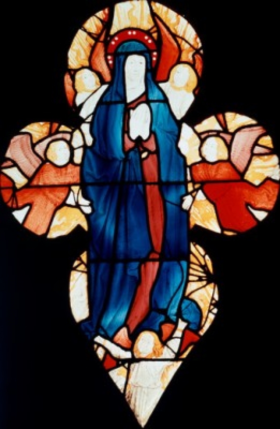Madonna Stained Glass Poster Print - 18 x 24 in.