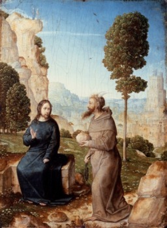Temptation of Christ in the Wilderness Juan de Flandes A.1496-1519 Netherlandish National Gallery of Art Poster Print - 18 x 24 in.