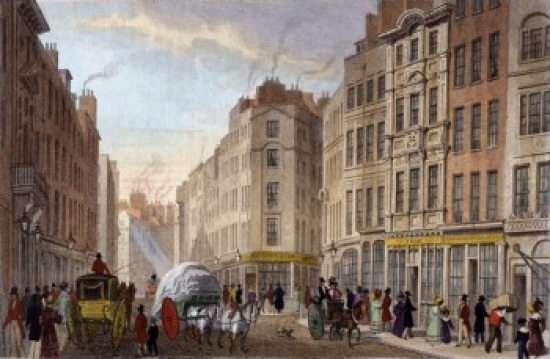 Cheapside Poultry & Bucklersbury Thomas Hosmer Shepherd 1792-1864 British Engraving Poster Print - 18 x 24 in.