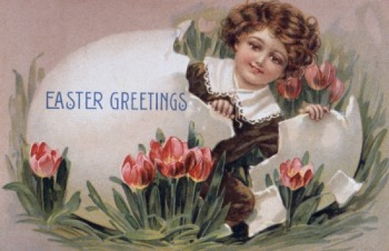 Easter Greetings Nostalgia Cards Poster Print - 18 x 24 in.