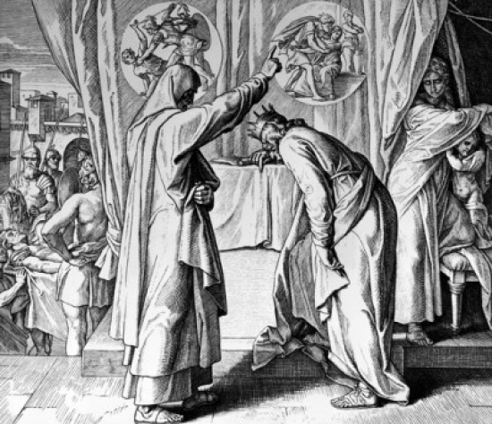 Nathans Penitential Sermon by Julius Schnorr Von Carolsfeld Print 1794-1872 Poster Print - 18 x 24 in.