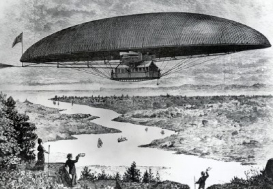 The Electro-Dynamic Airship 1887 Artist Unknown Poster Print - 18 x 24 in.