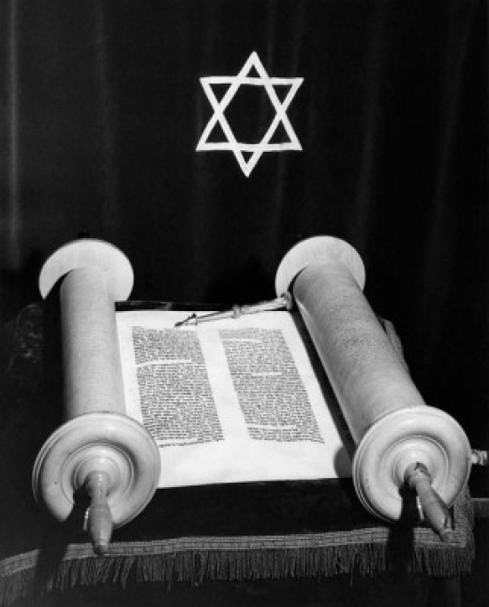 High Angle View of a Torah Poster Print - 18 x 24 in.