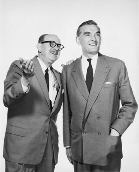 Two Businessmen Talking Poster Print - 18 x 24 in.