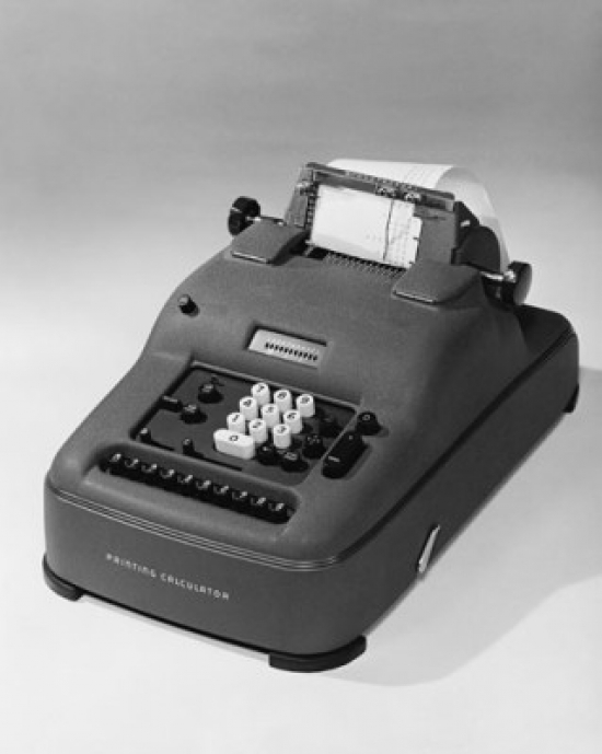 Close-Up of an Adding Machine Poster Print - 18 x 24 in.