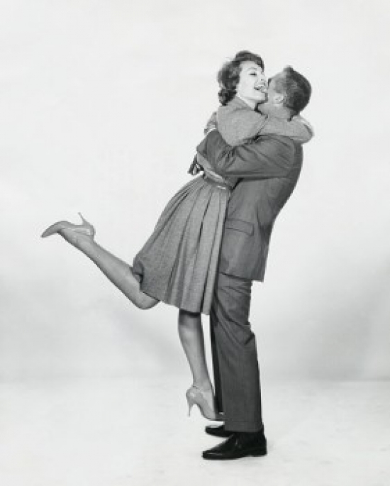 SAL2558985 Side Profile of a Young Couple Embracing Each Other Poster Print - 18 x 24 in.