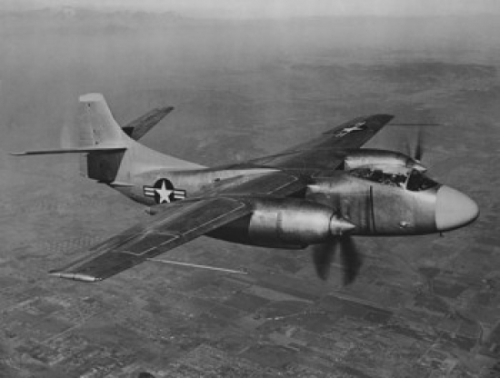 Military Airplane in Flight Poster Print - 18 x 24 in.