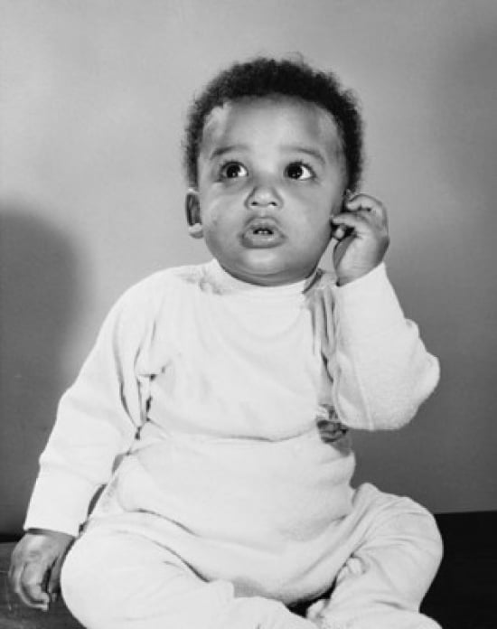Baby Looking Curious Poster Print - 18 x 24 in.