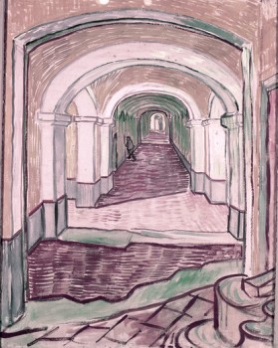 Title Unknown Arched Hallway by Vincent Van Gogh 1853-1890 Poster Print - 18 x 24 in.
