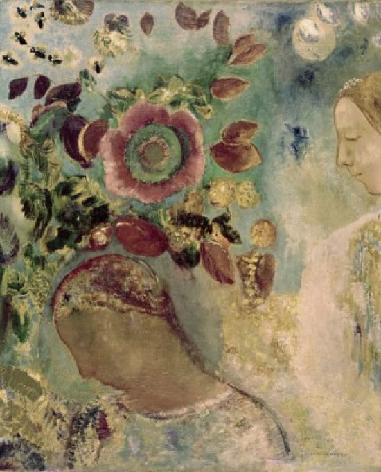 Two Girls Among the Flowers Ca 1905-12 Odilon Redon 1840-1916 French Oil on Canvas Museum of Fine Arts Houston Poster Print - 18 x 24 in -  BrainBoosters, BR3156944