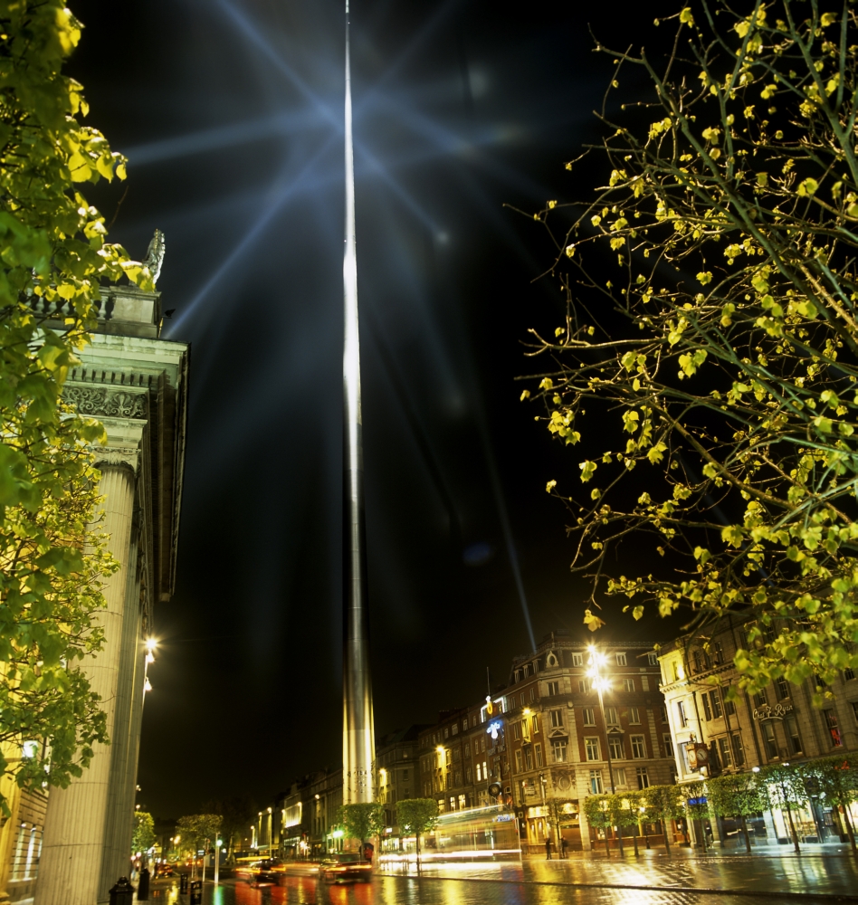 Buildings Lit Up At Night OConnell Street Dublin Republic of Ireland Poster Print by The Irish Image Collection, 26 x 28 - Large