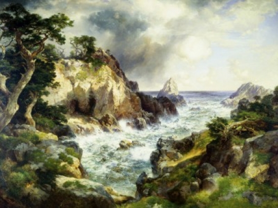 Point Lobos Monterey California Thomas Moran 1837-1926 American White House Washington DC Poster Print - 18 x 24 in -  BrainBoosters, BR3149254