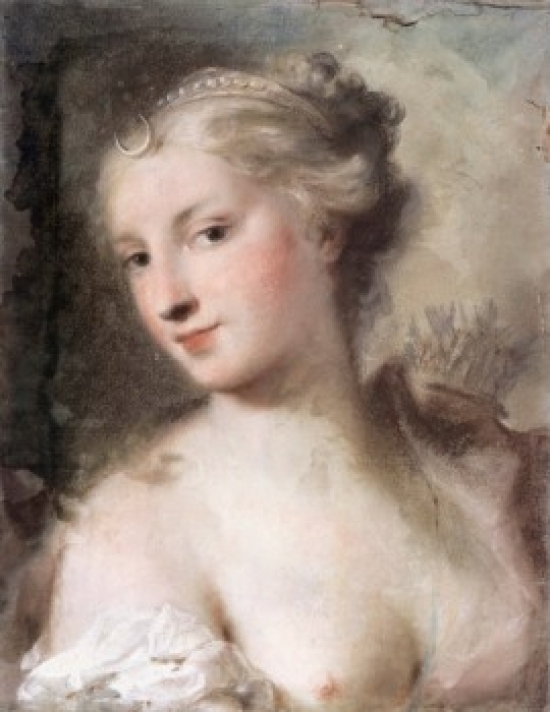 SAL261660 Diana 1750 Rosalba Carriera 1675-1757 Italian Pastel on Paper on Canvas Pushkin Museum of Fine Arts Moscow Poster Print - 18 x 24 in -  Posterazzi