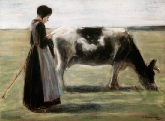 SAL261741 Das Madchen Mit Der Kuh Max Liebermann 1847-1935 German Pushkin Museum of Fine Arts Moscow Poster Print - 18 x 24 in.