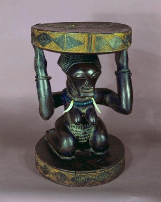 Stool From Congo Kinshasha African Art Poster Print - 18 x 24 in.