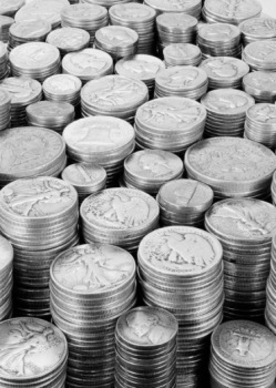 Stacks of Coins Poster Print - 18 x 24 in.