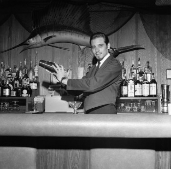 Bartender Shaking Cocktail Poster Print - 18 x 24 in.