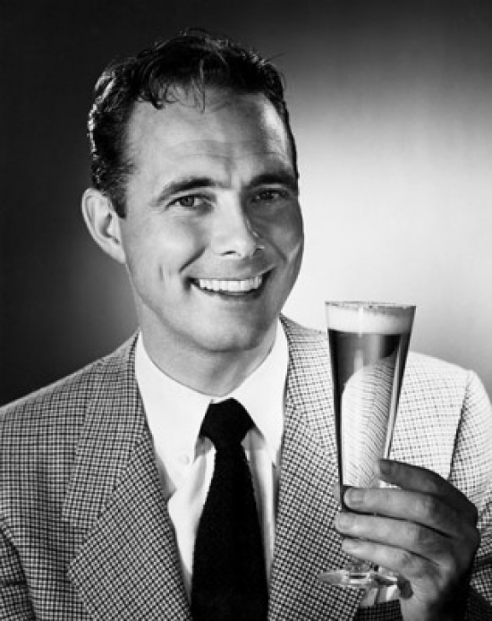 SAL2554213B Portrait of a Mid Adult Man Holding a Glass of Beer Poster Print - 18 x 24 in.