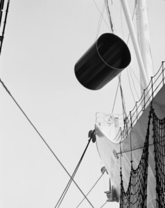 SAL255422191 Loading Conduit Onto Moore Mccormack Ss Mormacpenn Ship Poster Print - 18 x 24 in.