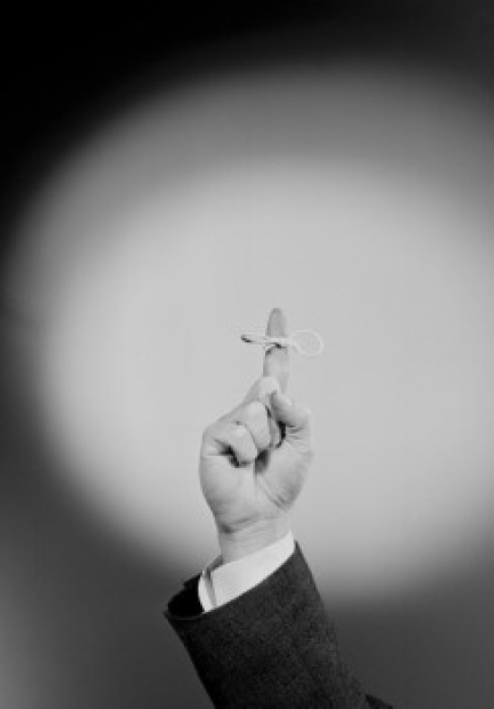 Hand with String Tied Around Finger Serving as Reminder Poster Print - 18 x 24 in.