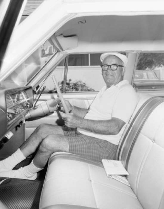 Senior Man Driving Car Poster Print - 18 x 24 in.