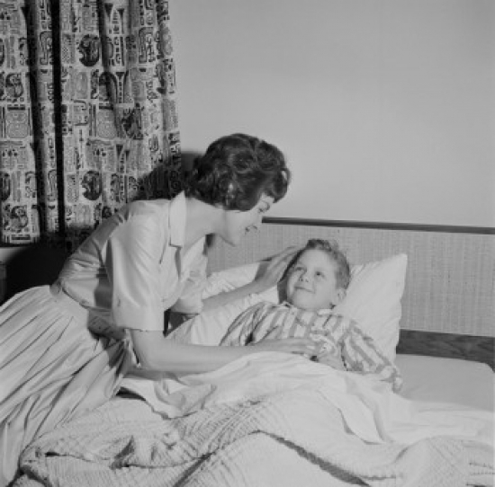 Mother & Son Going to Bed Poster Print - 18 x 24 in.
