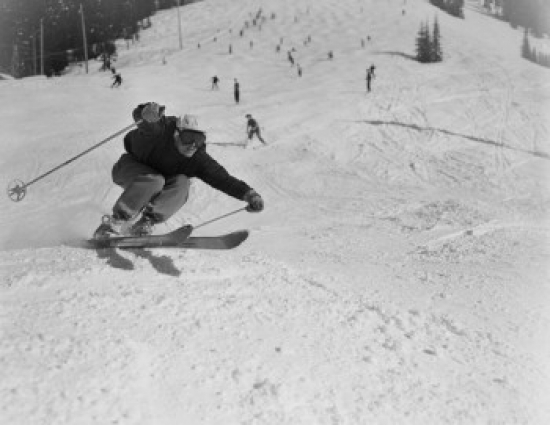 Skier on Slope Poster Print - 18 x 24 in.
