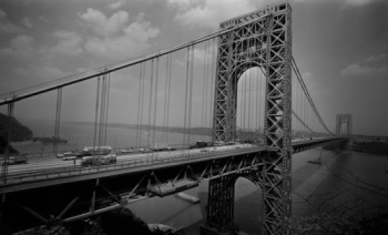 USA New York State New York City George Washington Bridge & Cars on Bridge Poster Print - 18 x 24 in.