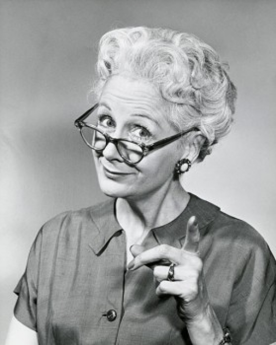 SAL2554270 Portrait of a Senior Woman Pointing Forward Poster Print - 18 x 24 in.