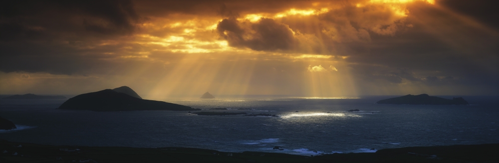 DPI1804221LARGE Kenmare Bay Dunkerron Islands Co Kerry Ireland - Sunset Over A Bay Poster Print by The Irish Image Collection, 44 x 14 - Large