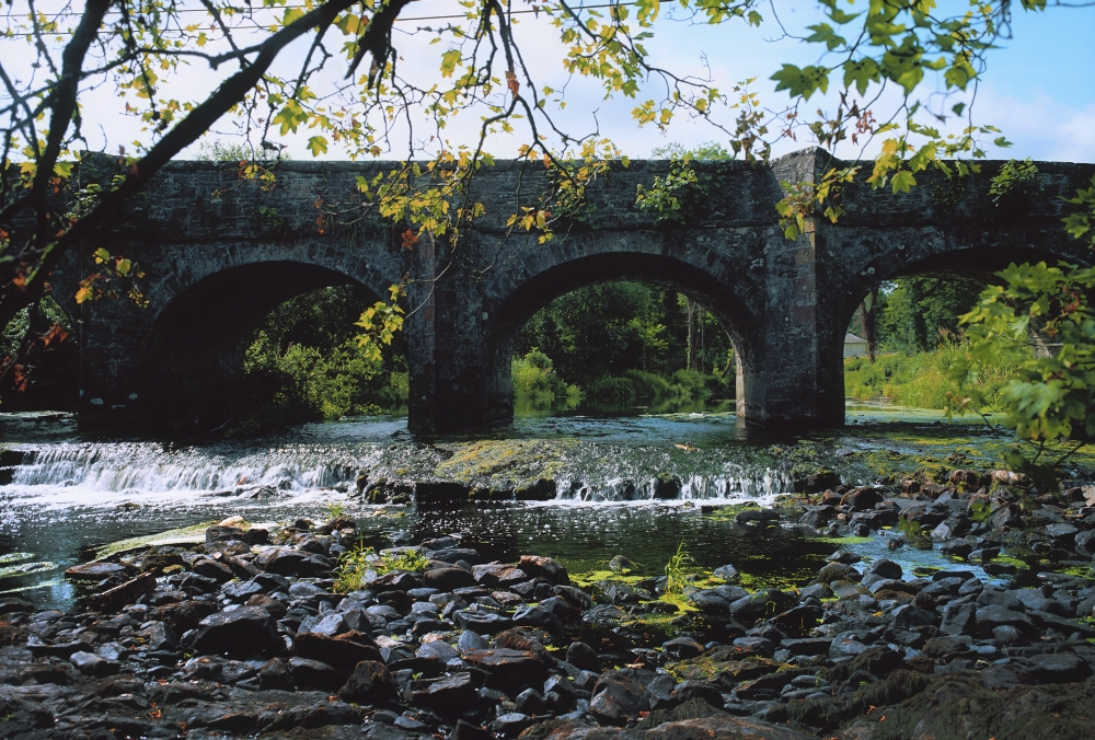DPI1804302 River Annalee Ballyhaise Co Cavan Ireland - Bridge Over A River Poster Print by The Irish Image Collection, 18 x 12