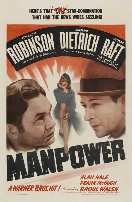 MOVIJ6830 Manpower Movie Poster - 27 x 40 in.