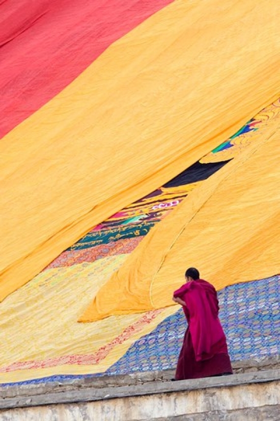 Labrang Monastery Monk Xiahe Gansu Province China Poster Print by Philip Kramer Danitadelimont - 23 x 35 in.