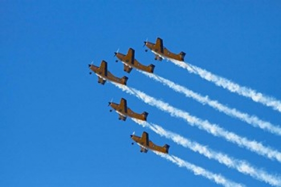 The Red Checkers Aerobatic Display Team with Ct-4B Airtrainers Poster Print by David Wall - 26 x 18 in.