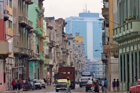 PDDCA11KSU0033 Old & New Buildings Havana Unesco World Heritage Site Cuba Poster Print by Keren Su - 38 x 25 in.