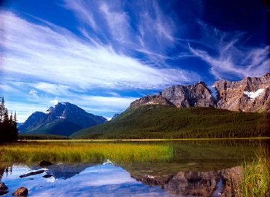 Waterfowl Lake & Rugged Rocky Mountains Banff National Park Alberta Canada Poster Print by Janis Miglavs -  BrainBoosters, BR3159335